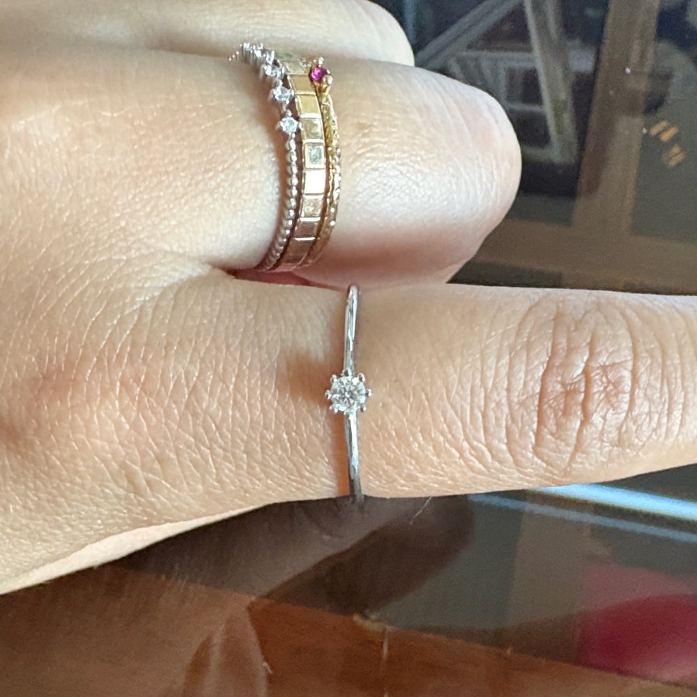 Elegant Silver and moissanite Ring Set size 8